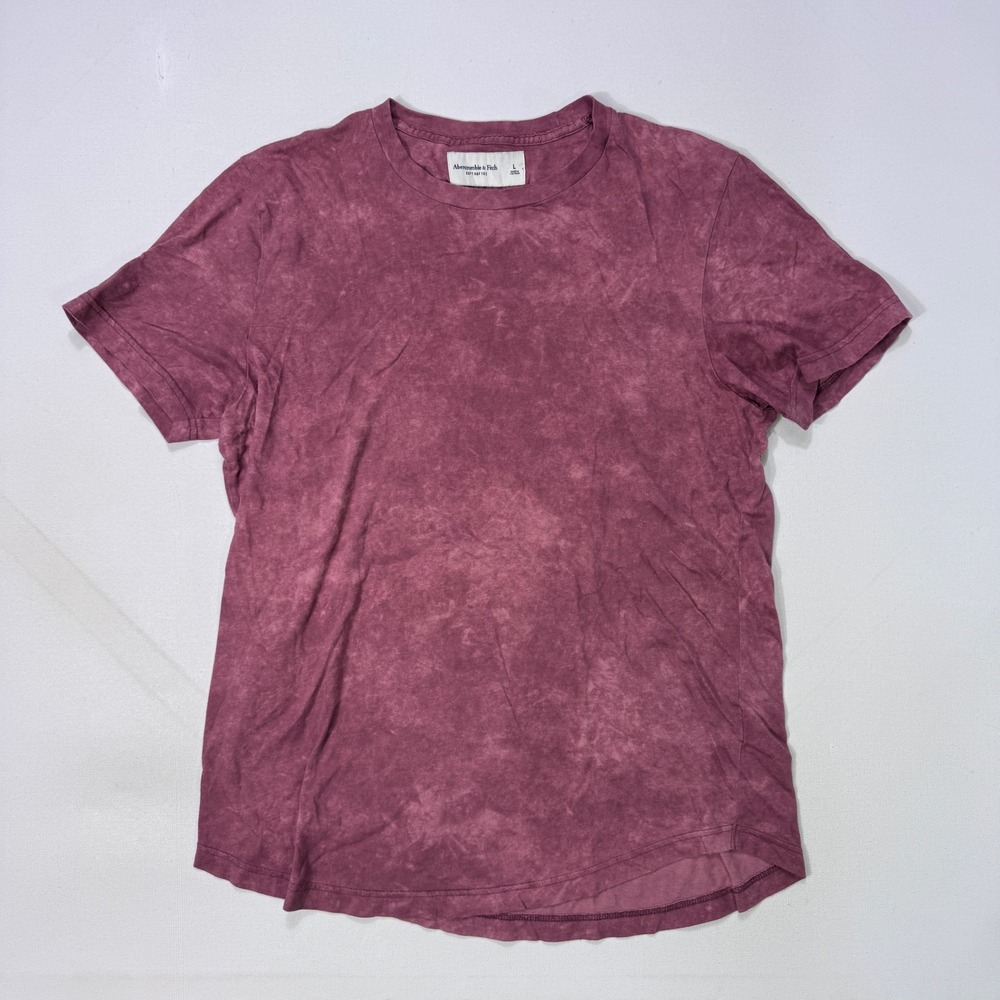 Abercrombie & Fitch Mens Large Soft A&F Tee Maroon Acid Wash Short Sleeve Shirt